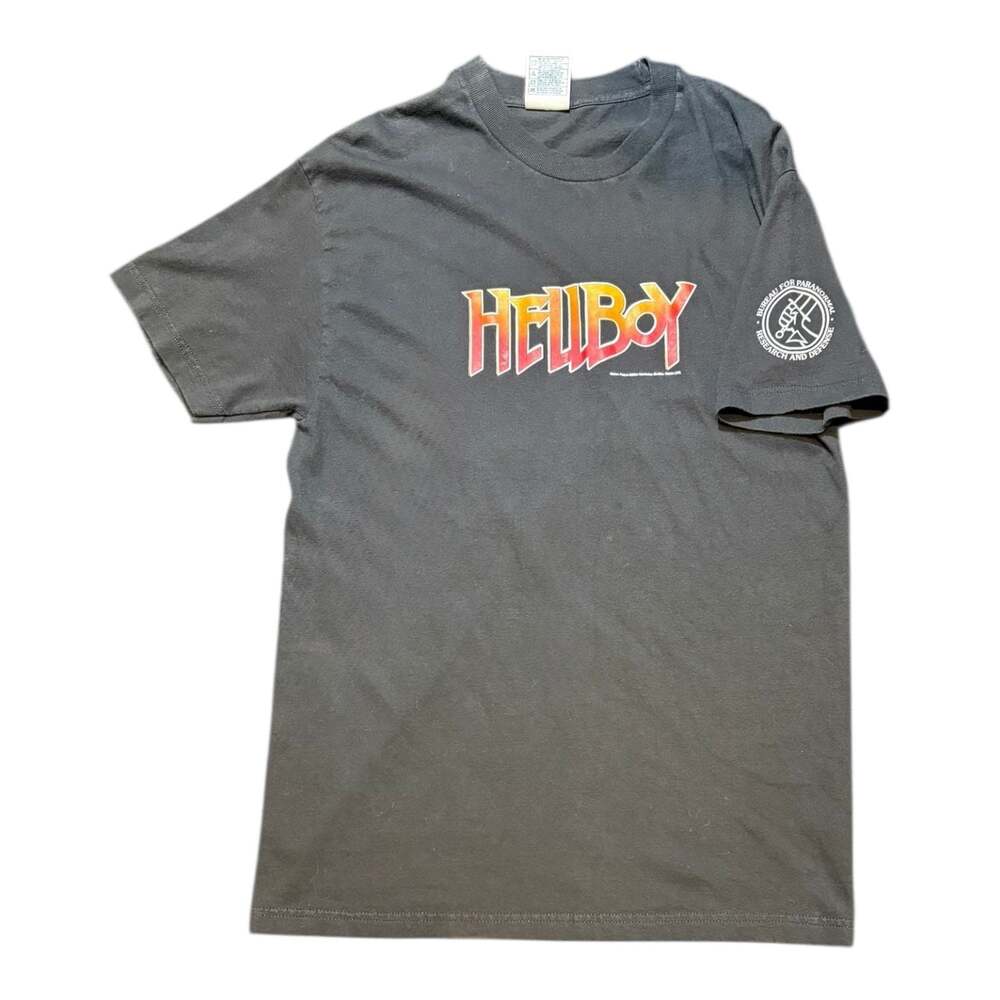 Vintage 2004 Hellboy Movie Promo T-Shirt with B.P.R.D. Sleeve Logo